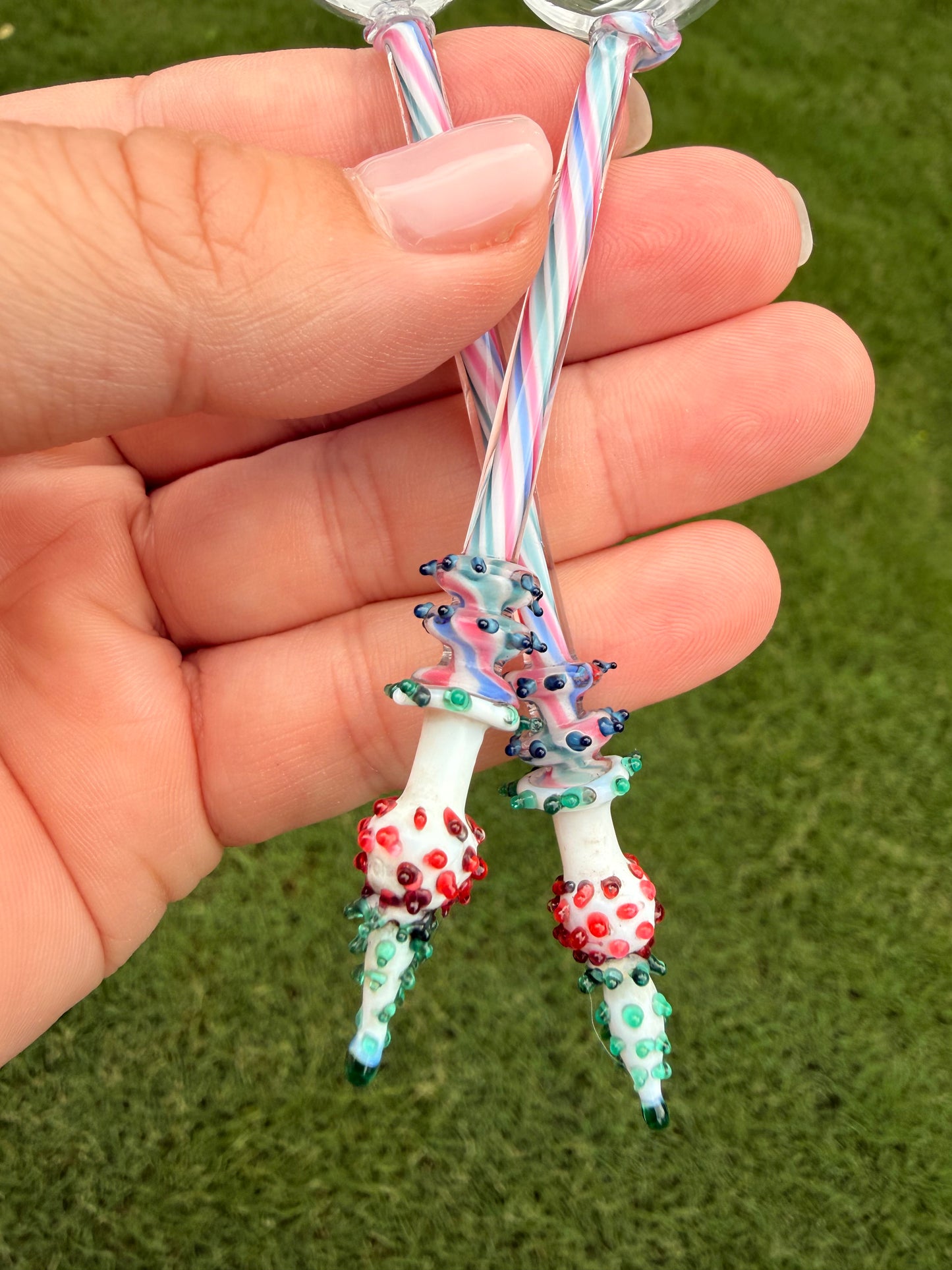 Pair of Murano Art Glass Salt Spoons