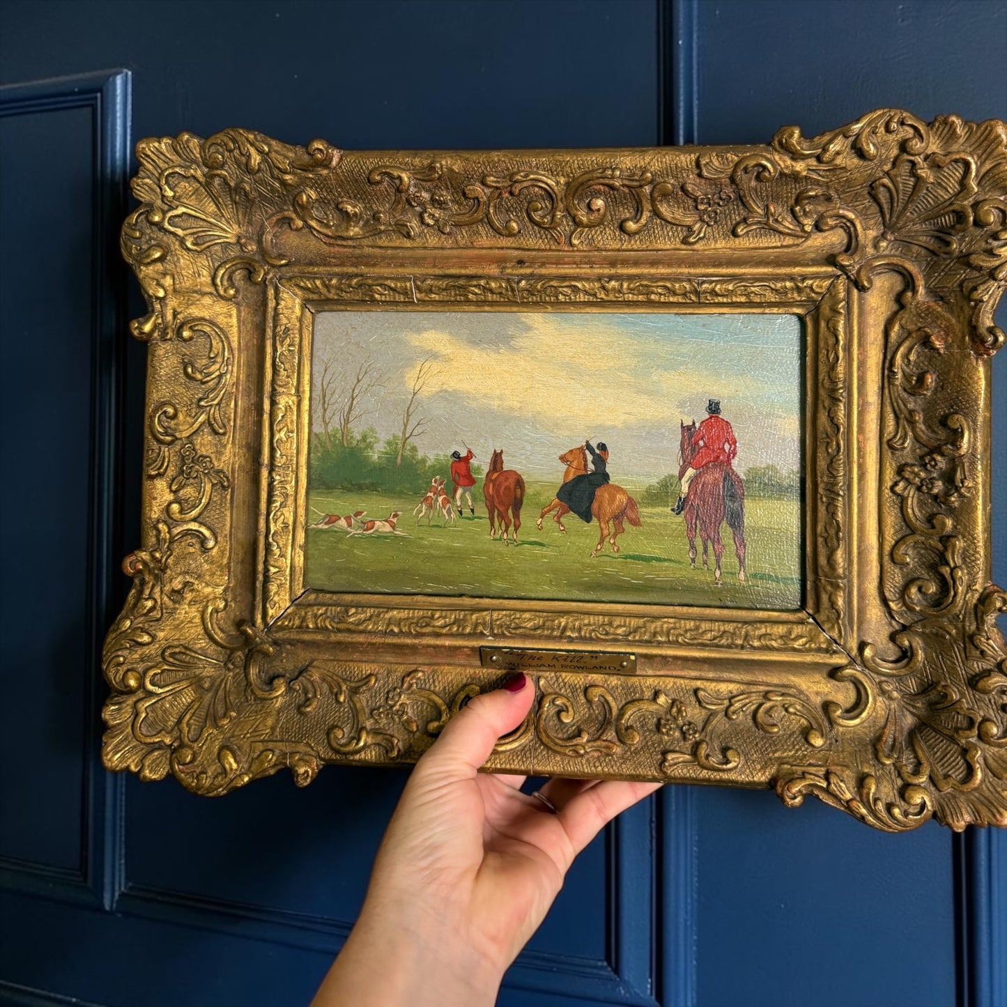 Reserved- Gorgeous 19th Century Hunting Scene Oil Painting