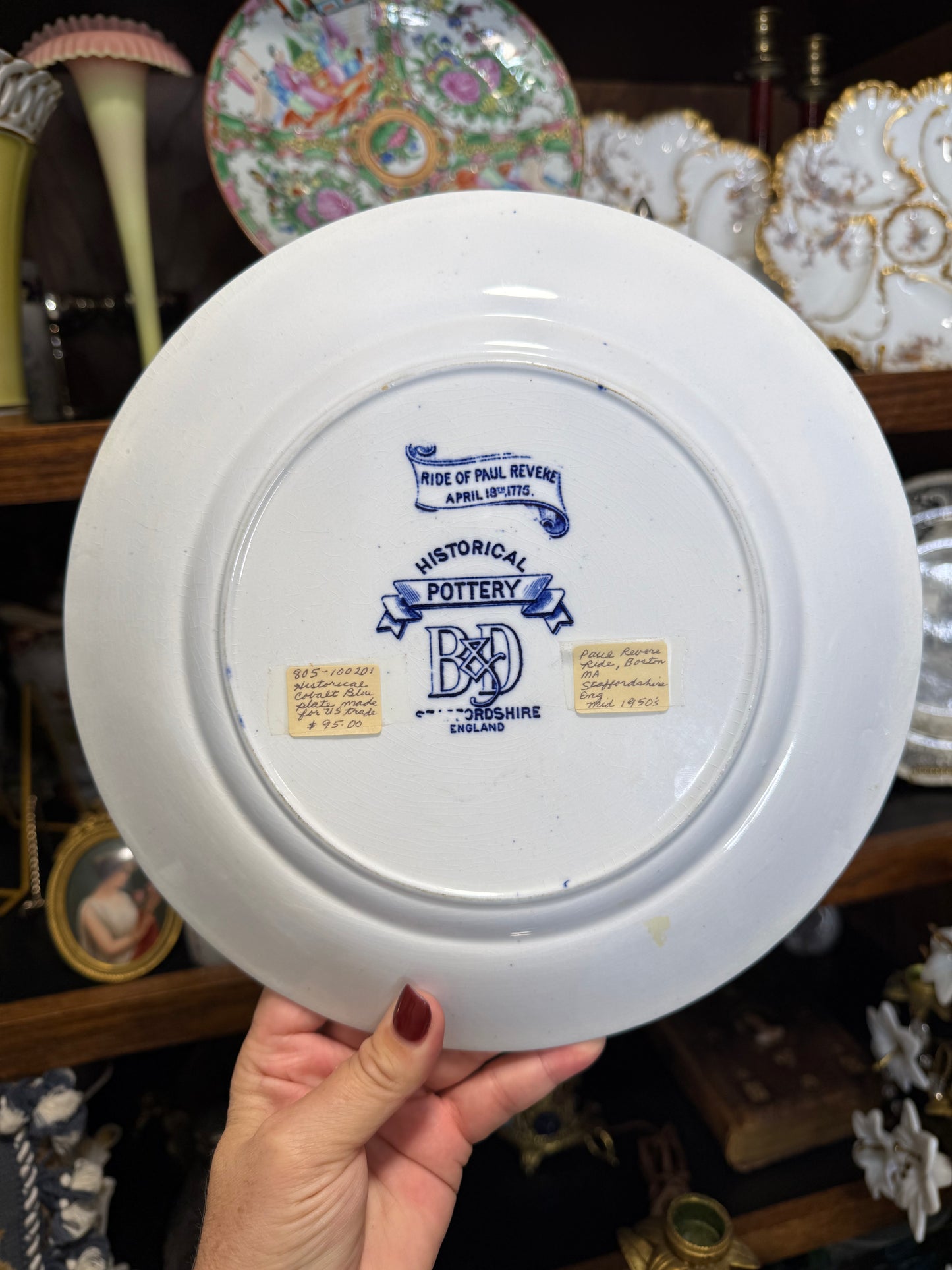 Historical Blue Paul Revere’s Ride Plate