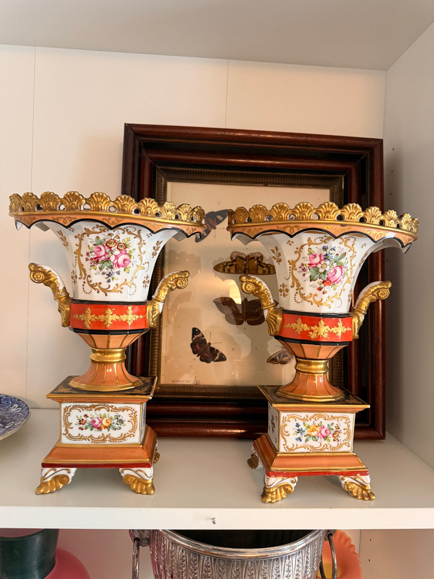 Reserved - Pair of 19th Century Old Paris Porcelain French Vases