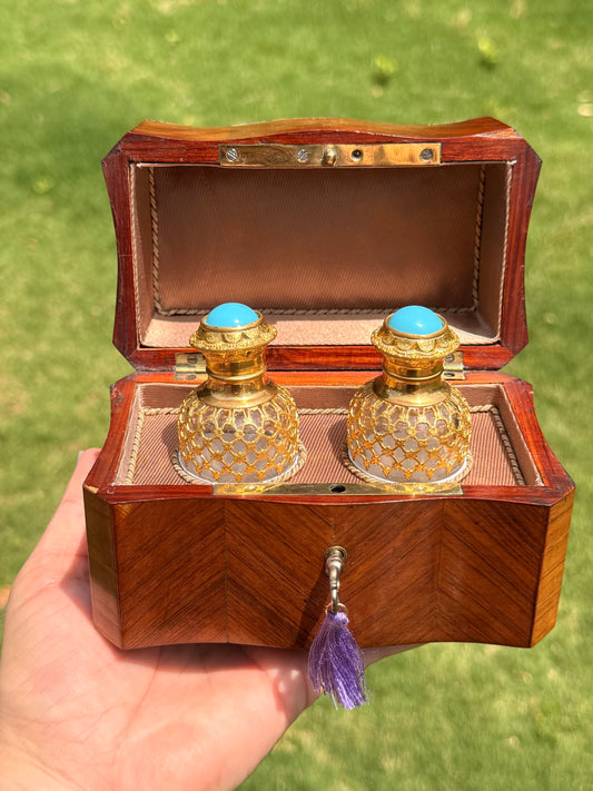 Exquisite 19th Century French Marquetry Perfume Caddy