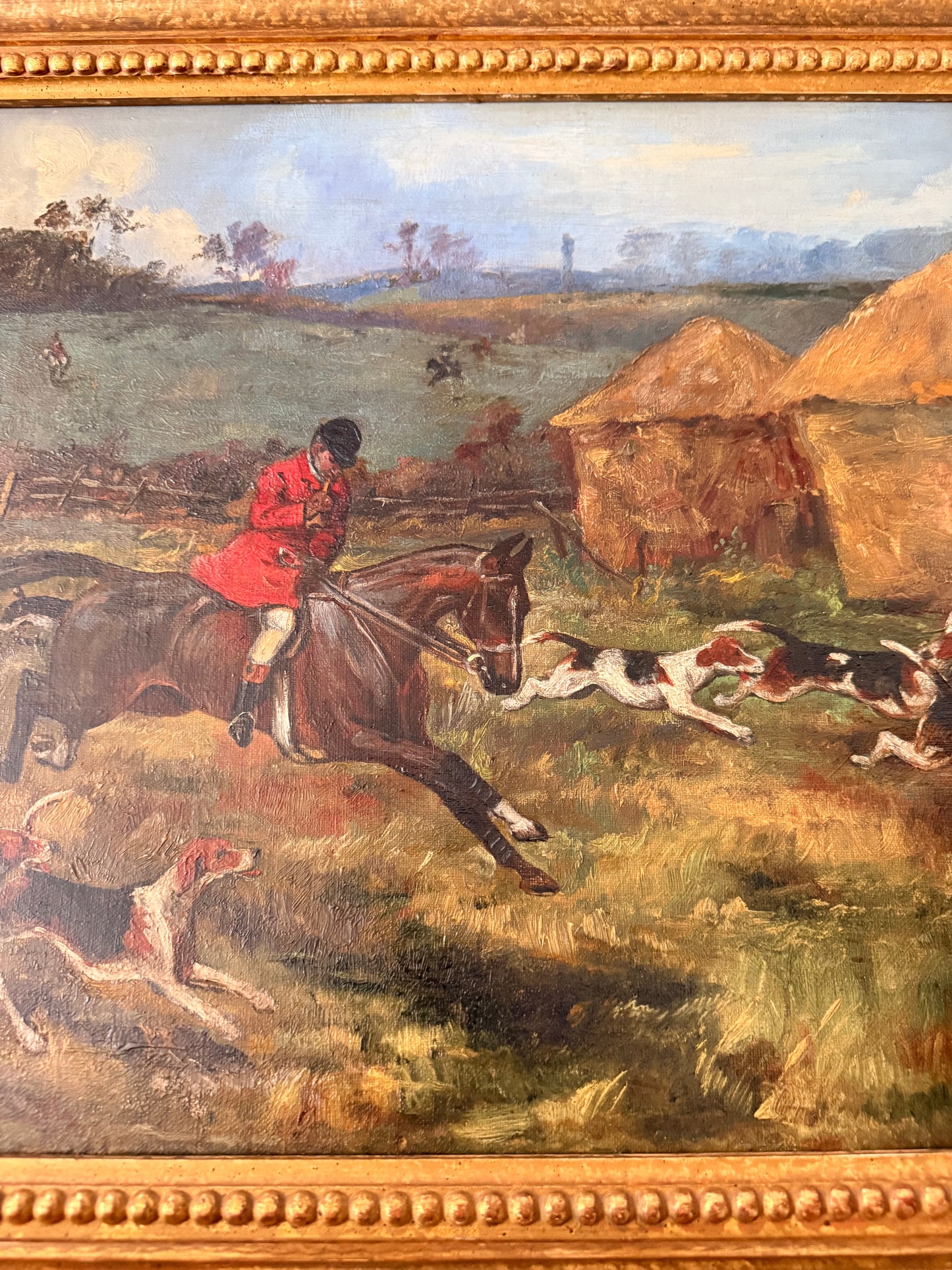 Late 19th Century English Hunt Scene by Helena A. Wright