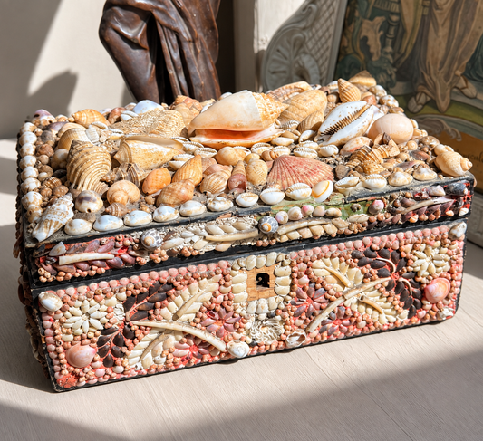 19th Century Shell-Work Keepsake Box