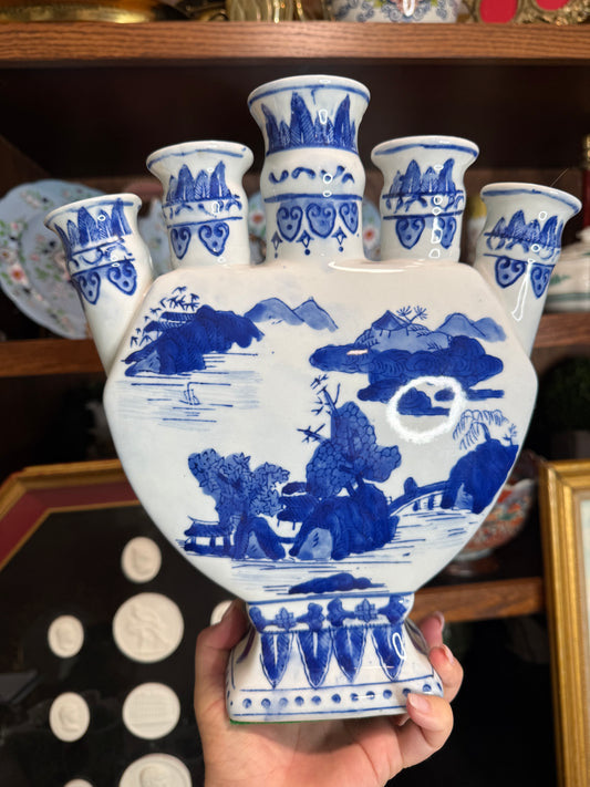 For Anna- Vintage Blue and White Tulipiere - Live Sale 10.15