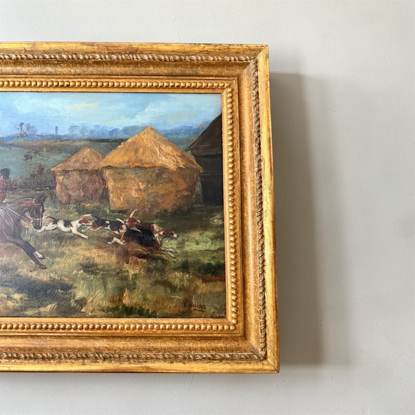 Late 19th Century English Hunt Scene by Helena A. Wright