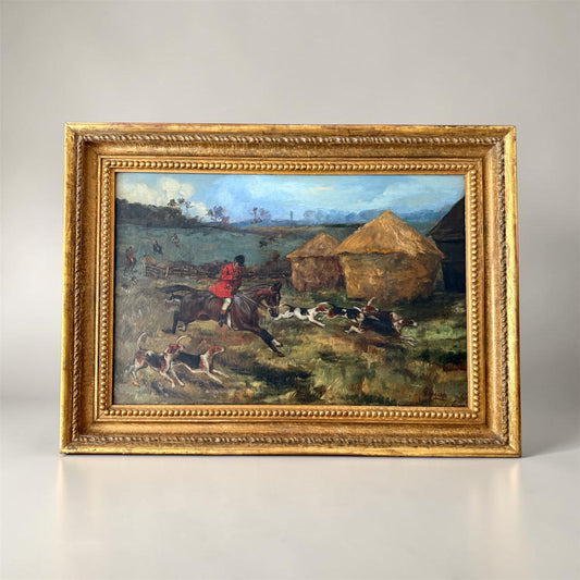 Late 19th Century English Hunt Scene by Helena A. Wright