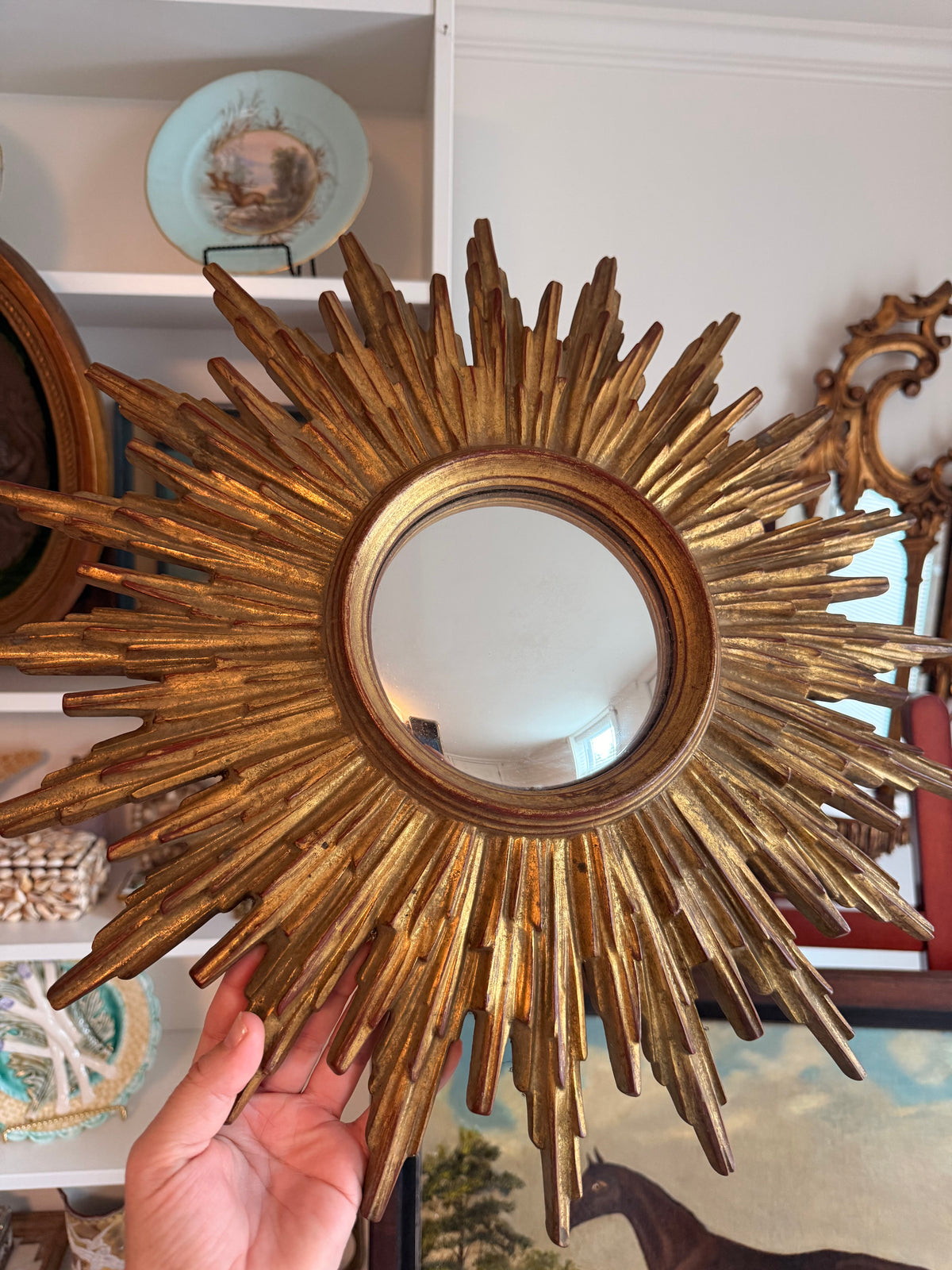 Reserved - Vintage French Sunburst Mirror
