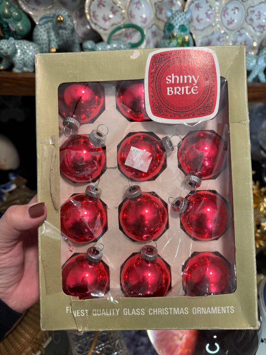 For Maryanne - Vintage Shiny Brite Set of 12 Magenta Ornaments - Live Sale 12/3