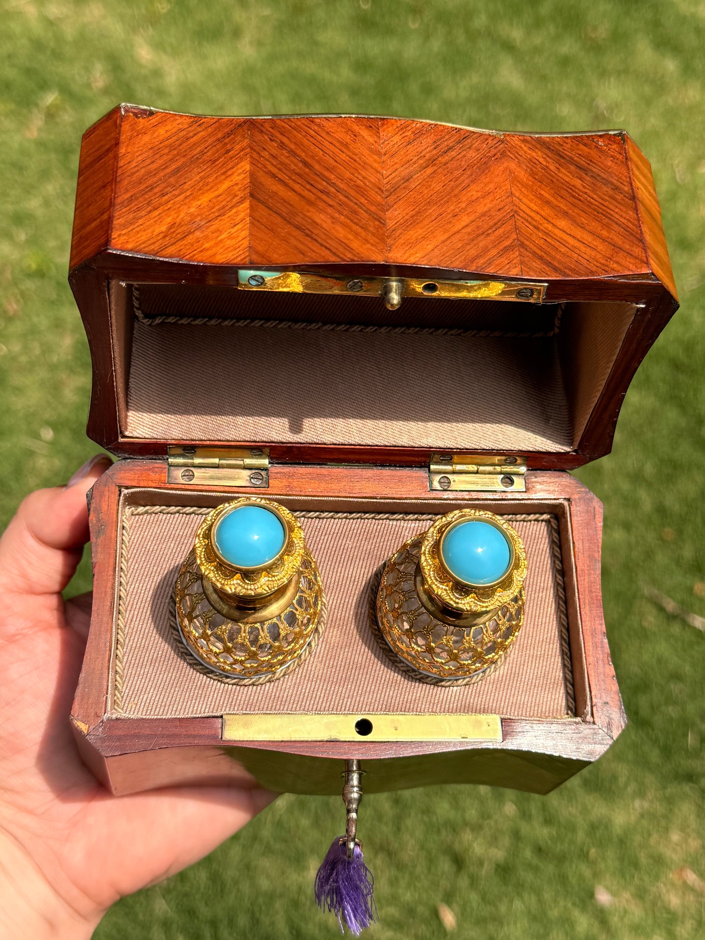 Exquisite 19th Century French Marquetry Perfume Caddy