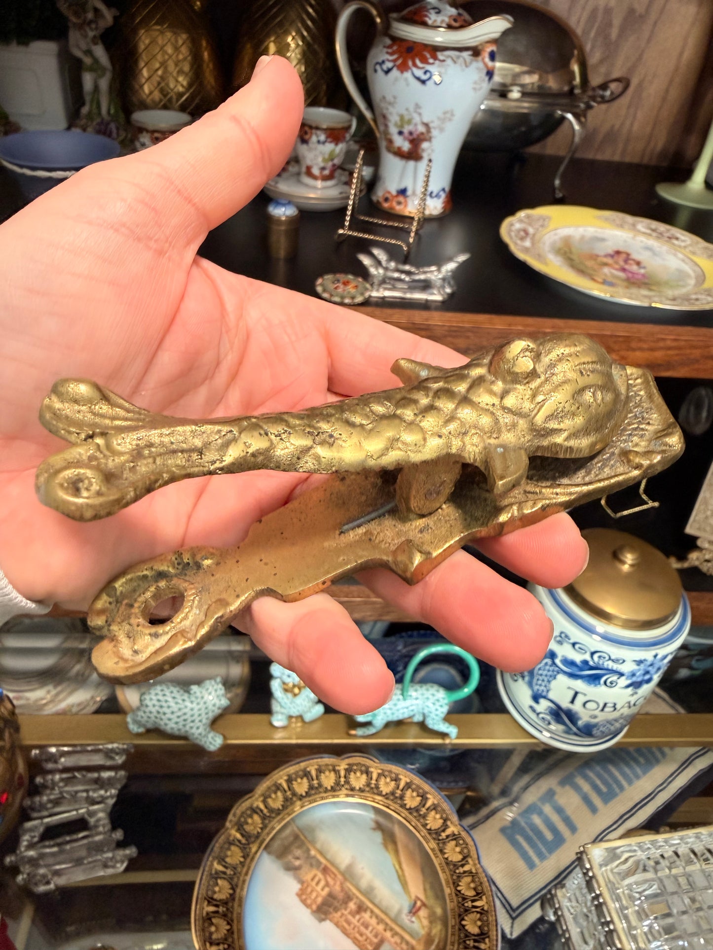 For Kendra - French Bronze Lion and Brass Koi Paper Clip - Live Sale 12/30