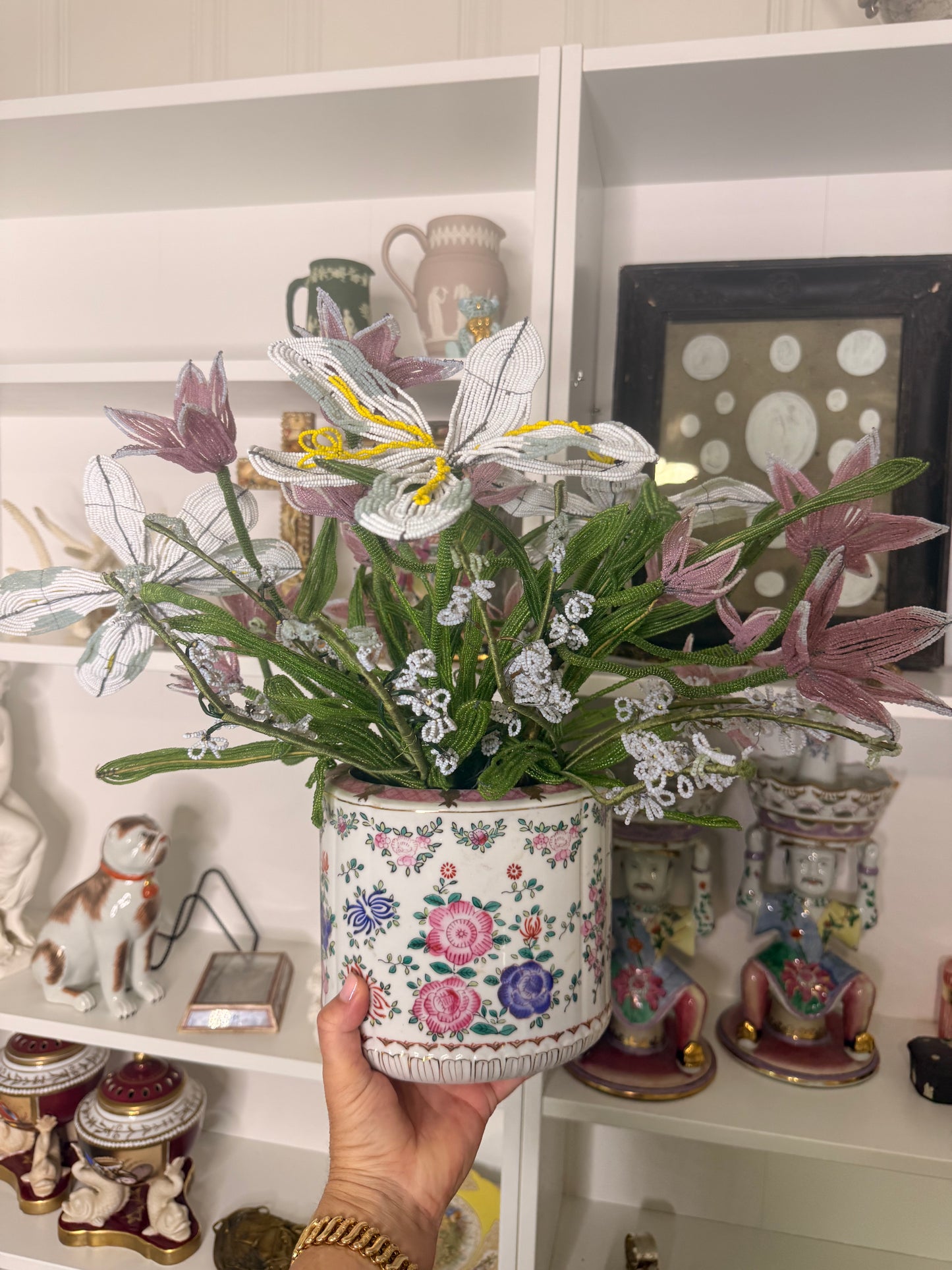 Reserved- French Beaded Flower Arrangement