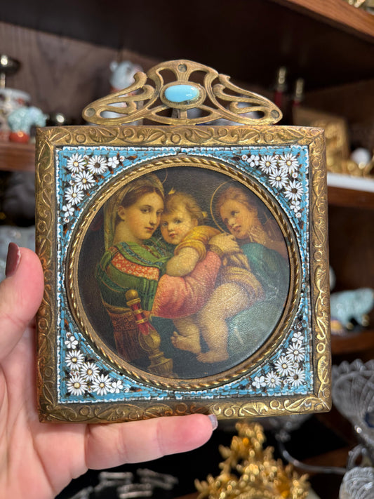 For Maryanne - 19th Century Micro Mosaic Framed Madonna and Child- Live Sale 12/3