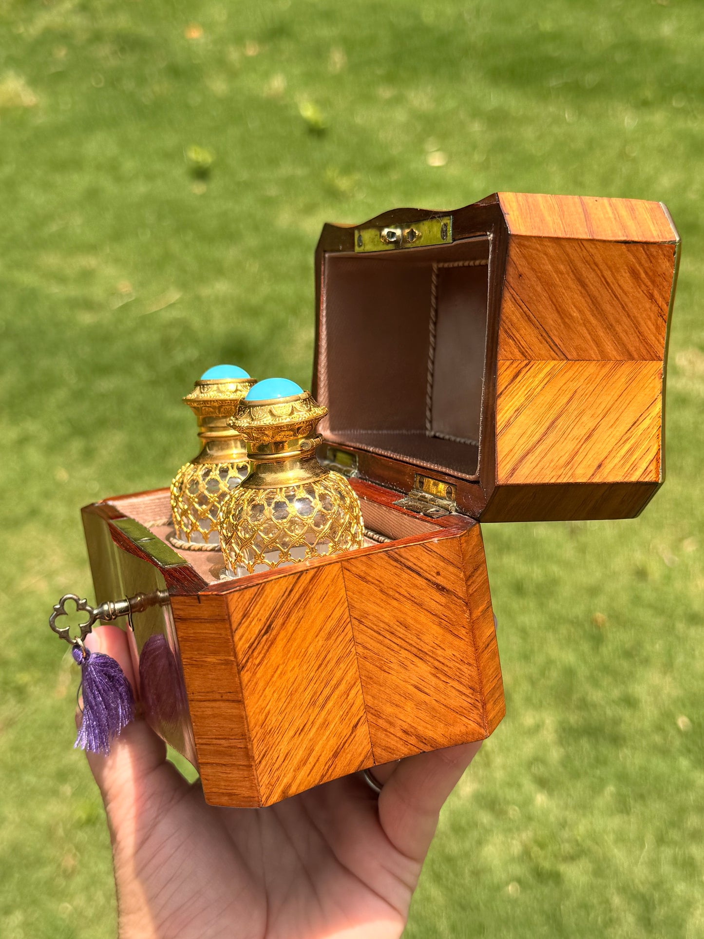 Exquisite 19th Century French Marquetry Perfume Caddy