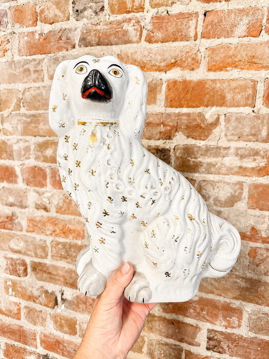 Antique Staffordshire Spaniel Dog Figure
12” Tall