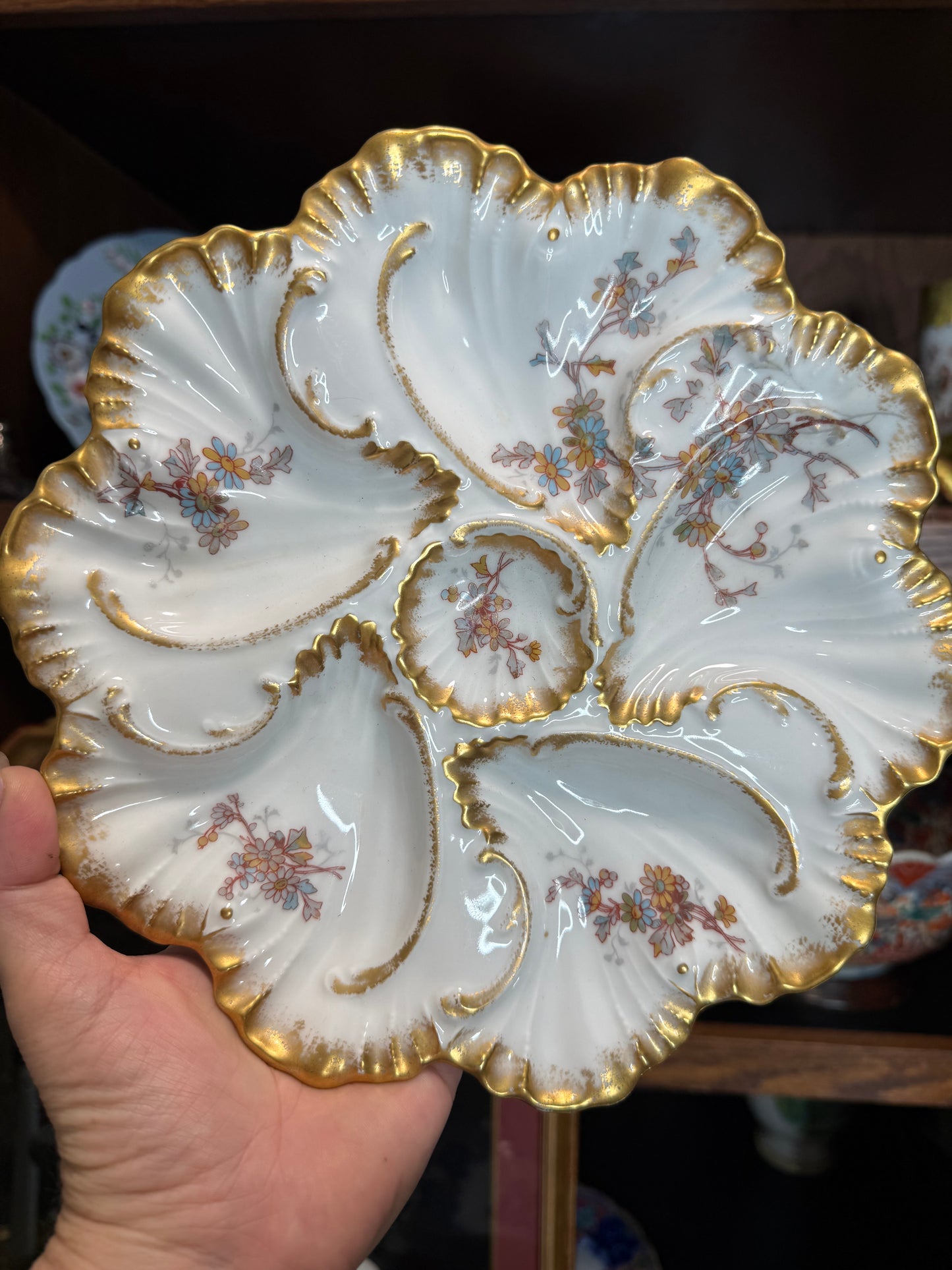 For Laci- 19th Century Limoges Oyster Plate- Live Sale 10.15