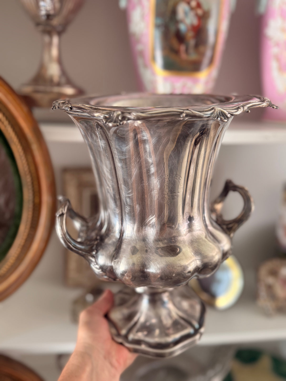 For Tracy - Antique English Sheffield Ice Bucket with Collar
