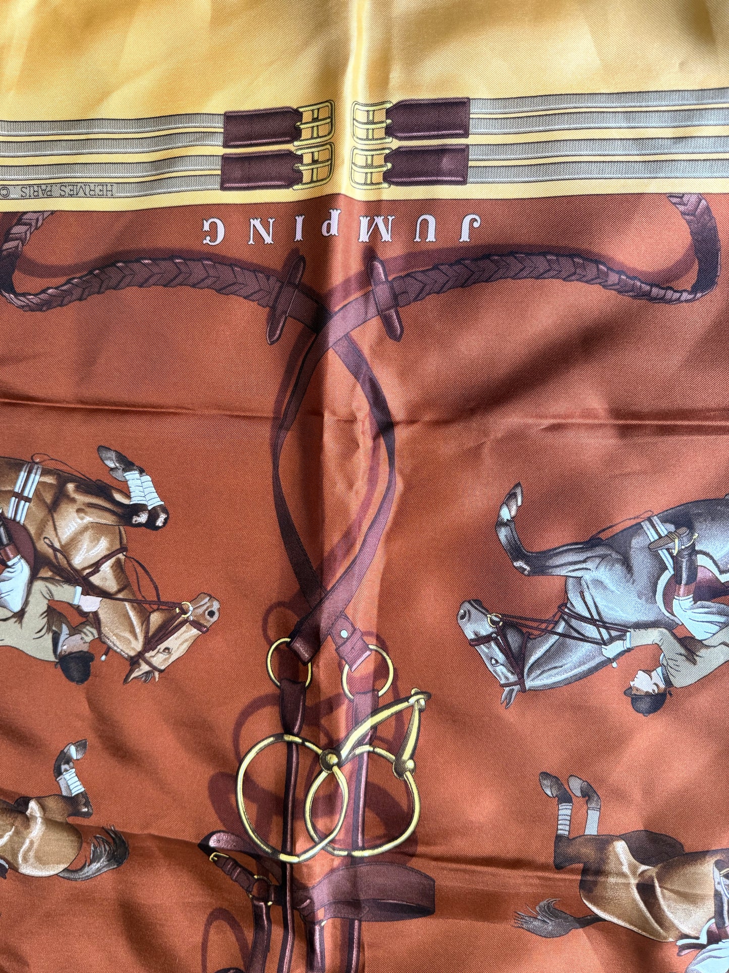 Reserved - Brown Silk Vintage Hermes Scarf