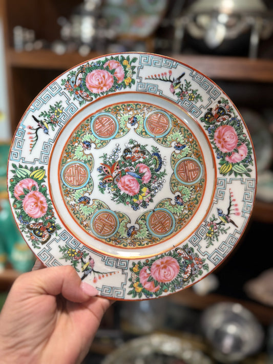 Antique Rose Canton Plates x 2 - Live Sale 8/21