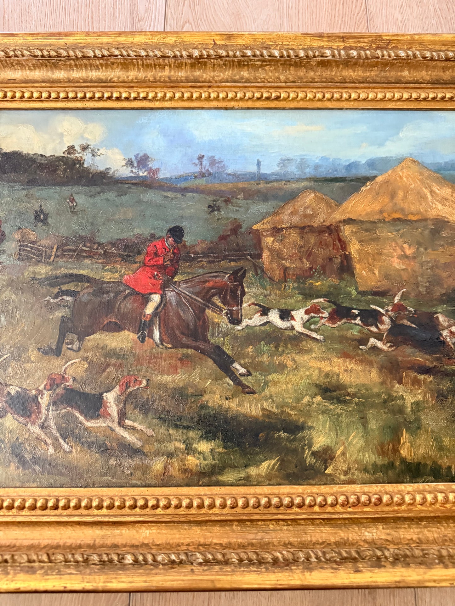 Late 19th Century English Hunt Scene by Helena A. Wright