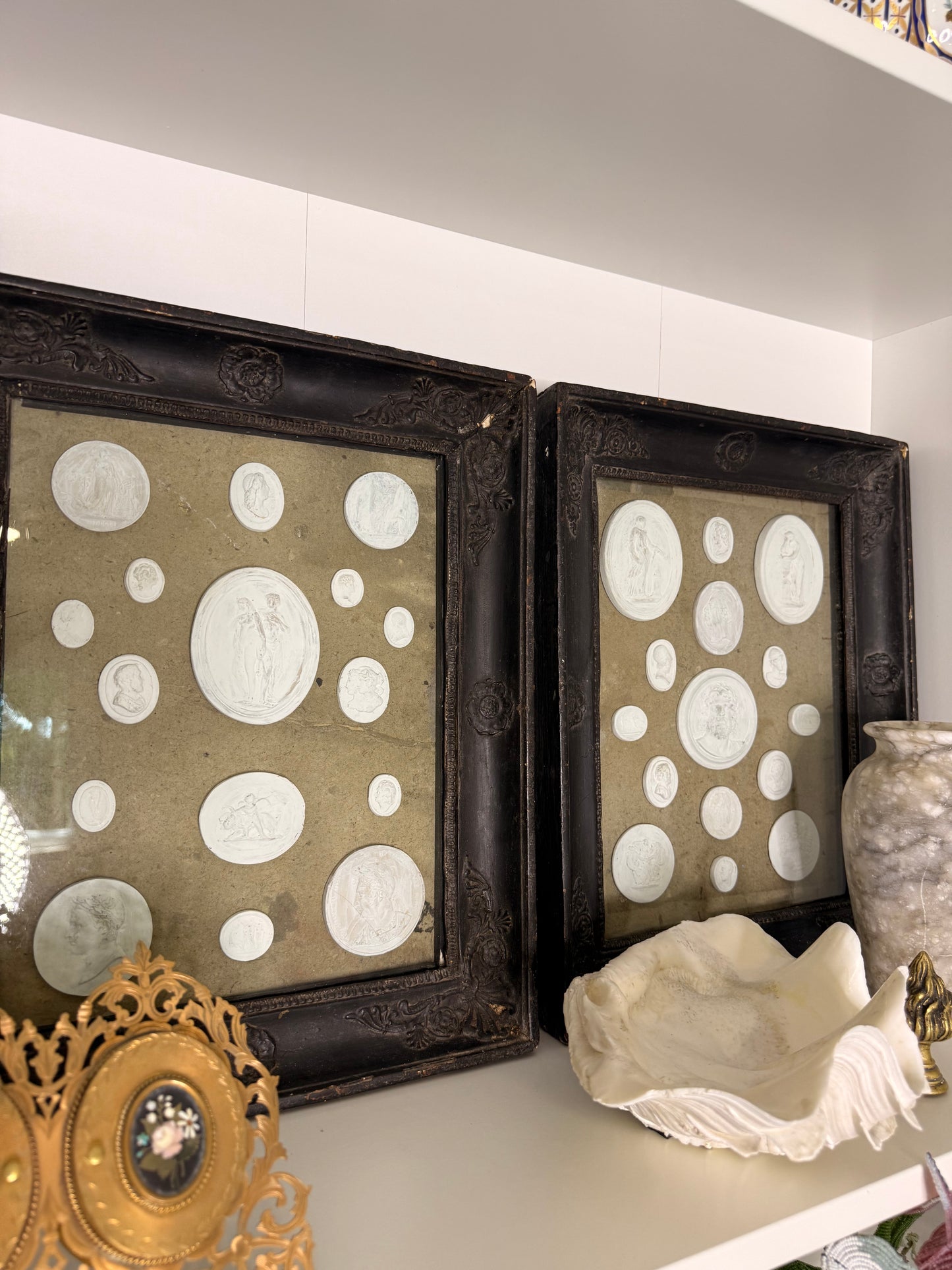 Reserved- Framed 19th Century Framed Plaster Intaglios