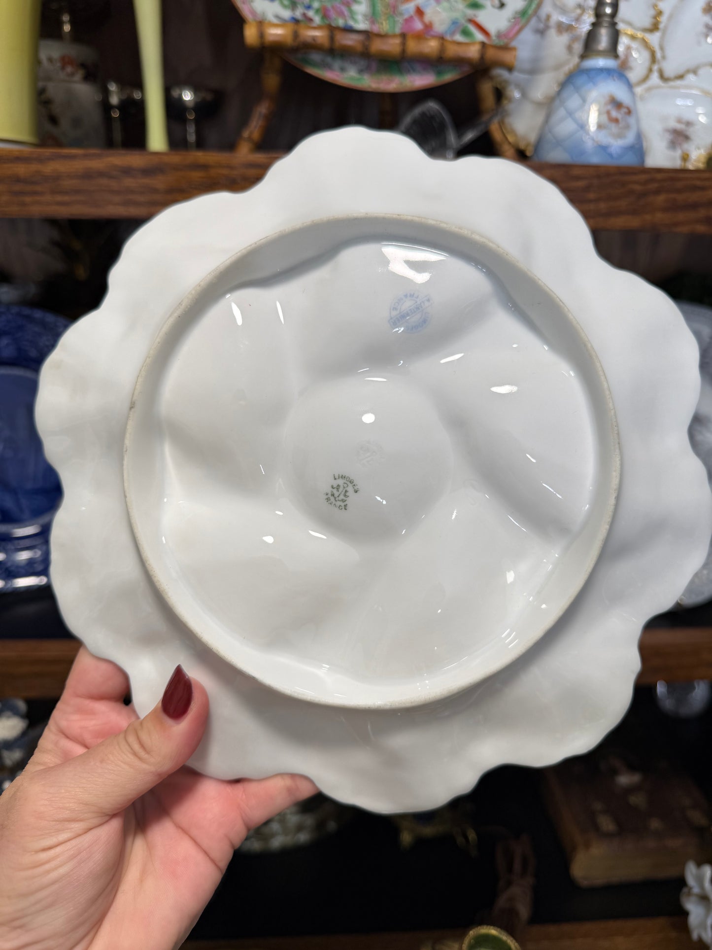 Sold Individually- 2 Available- Gorgeous Gold Gilded Floral Antique Limoges Alfred Lantanier Oyster Plates