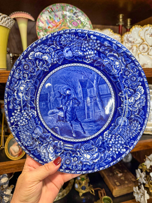 Historical Blue Paul Revere’s Ride Plate