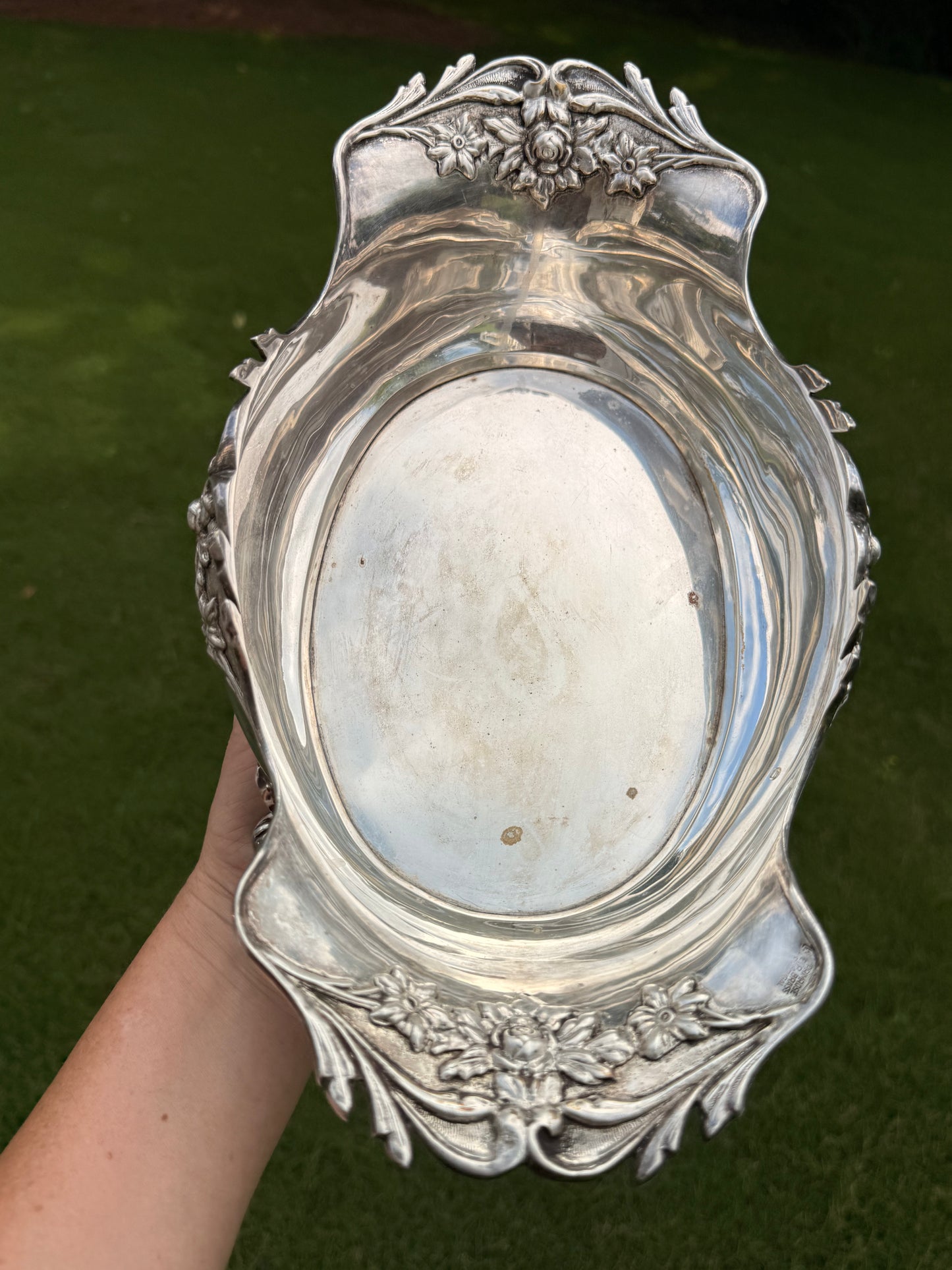 Antique Art Nouveau Silverplate Centerpiece Bowl