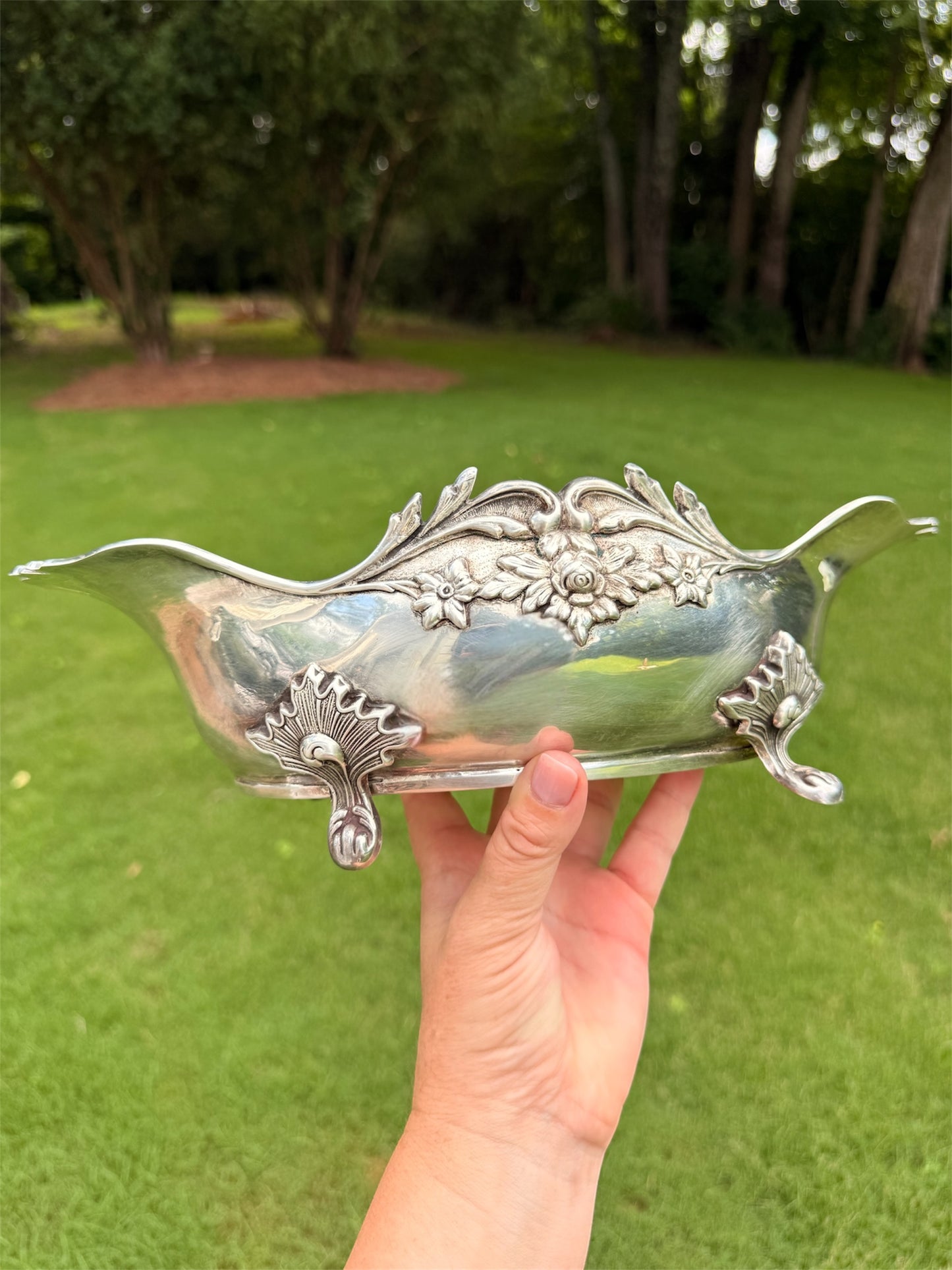 Antique Art Nouveau Silverplate Centerpiece Bowl