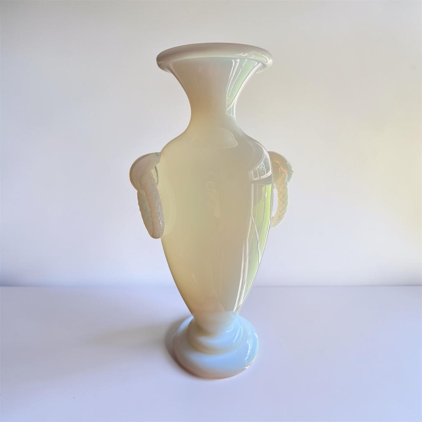 Large French Opaline Vase Signed Sèvres