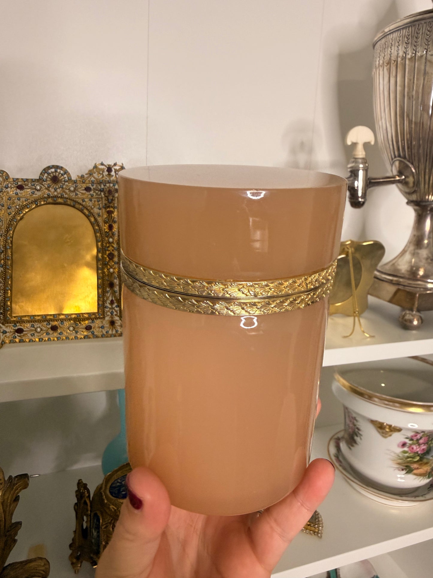 For Patrick - Pink Opaline Cylindrical Vase