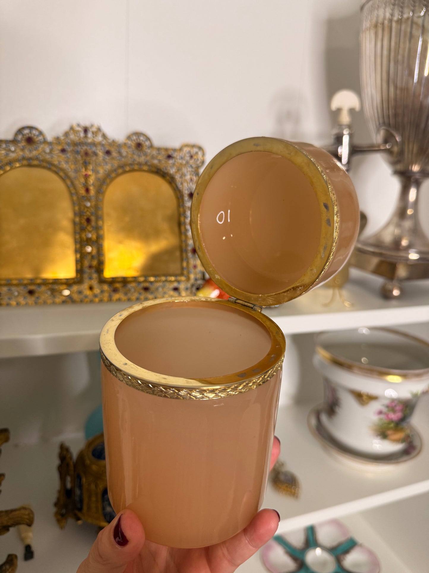 For Patrick - Pink Opaline Cylindrical Vase