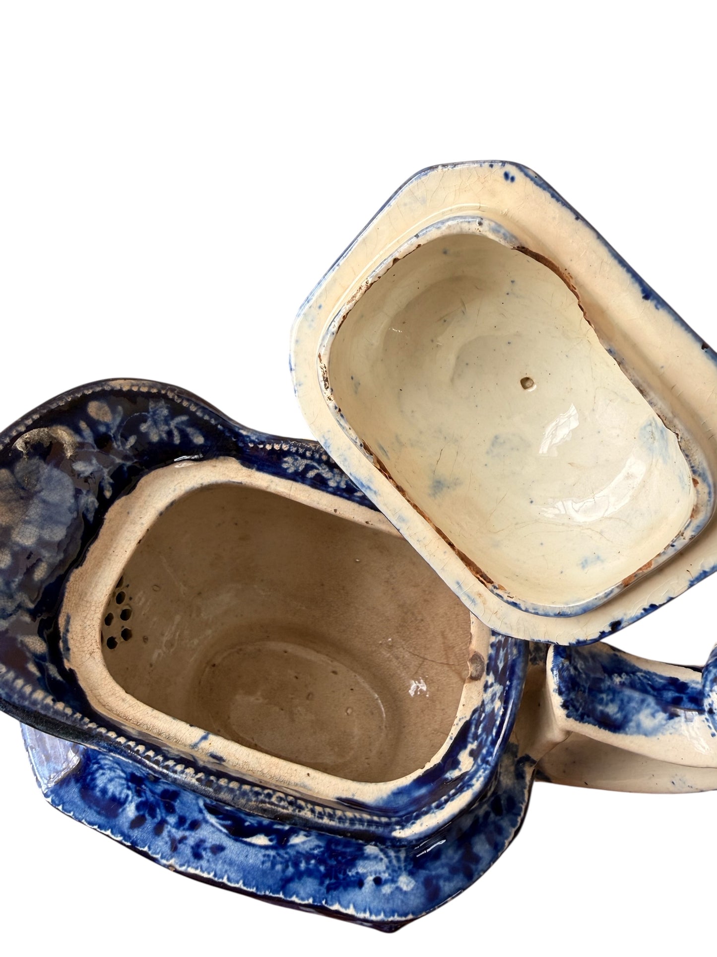 19th Century Historical Blue Staffordshire Teapot – Rich Cobalt Transferware