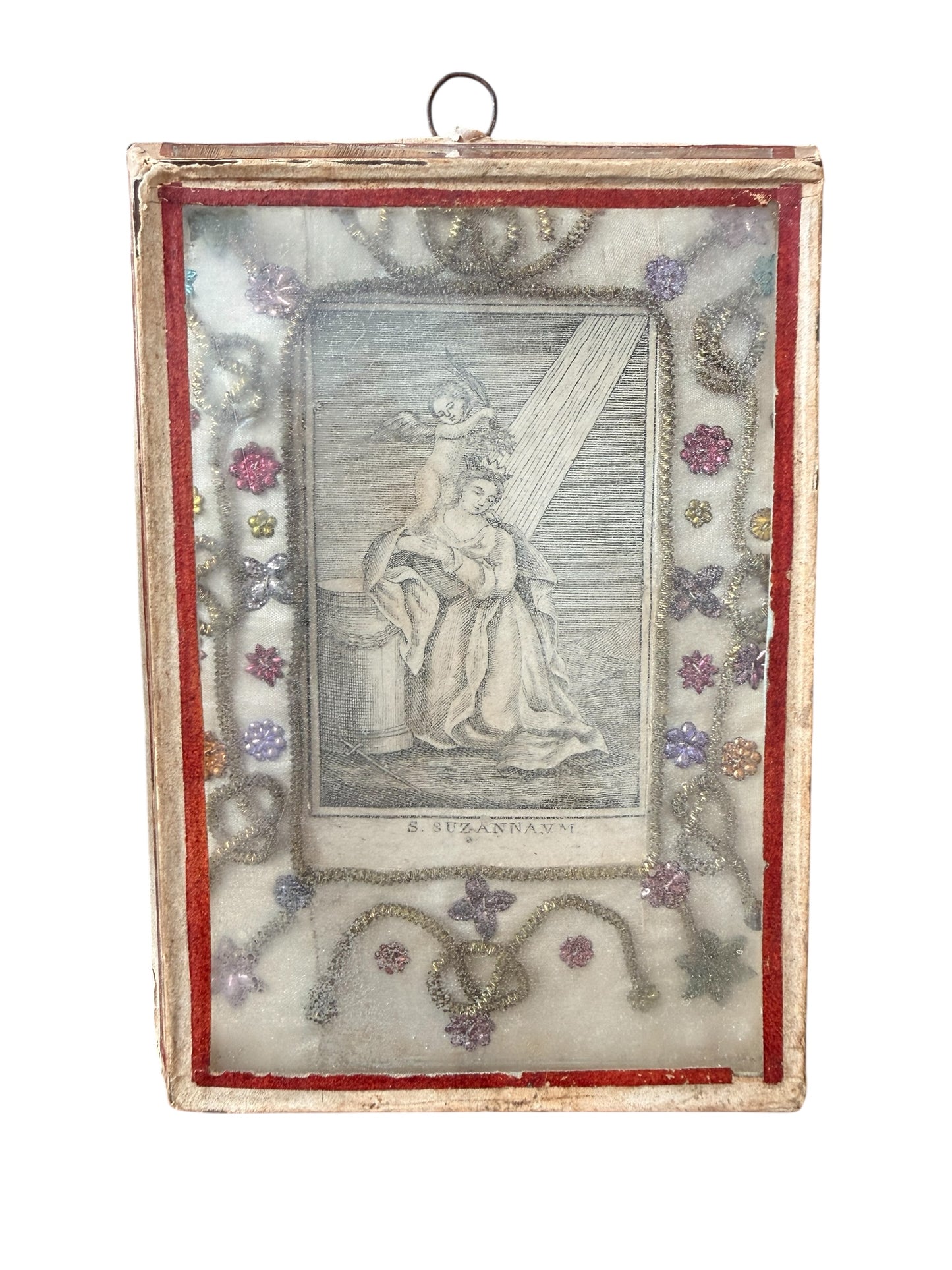 Late 18th to Early 19th Century Devotional Shrine – Saint Susanna Engraving