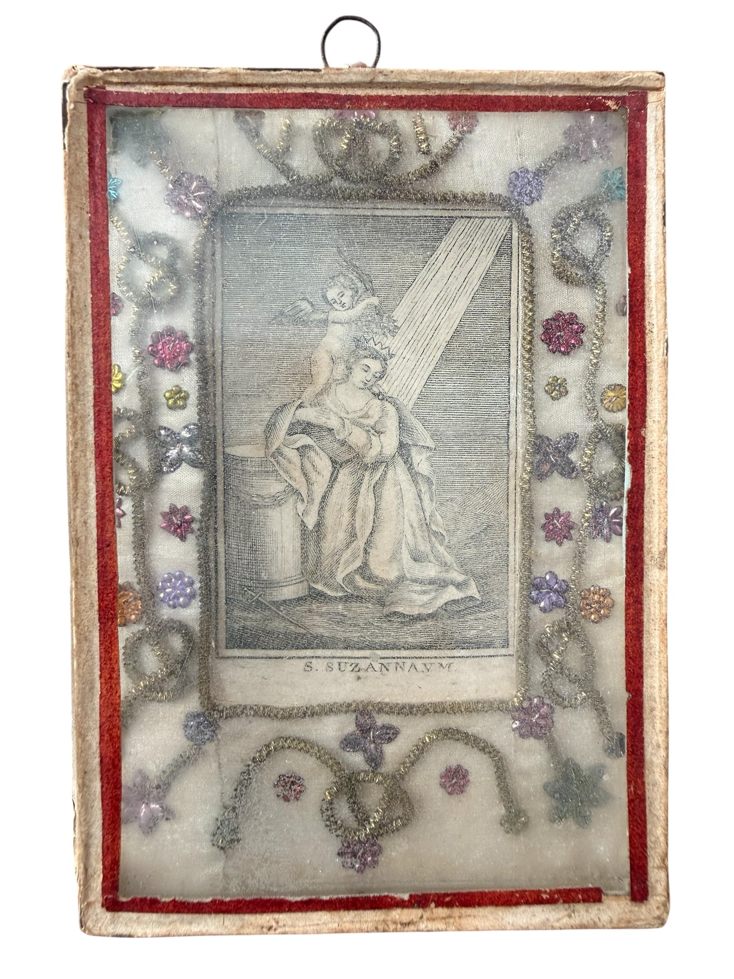Late 18th to Early 19th Century Devotional Shrine – Saint Susanna Engraving
